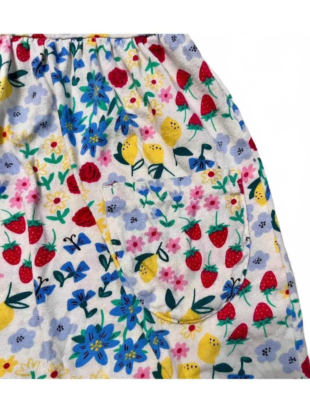 Old Navy Toddler Girl Floral Strawberry Pocket Dress Summer Cottagecore Size 4T